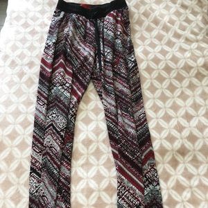 Joggers with multiple colors, different patterns.